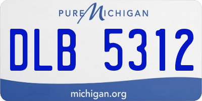 MI license plate DLB5312