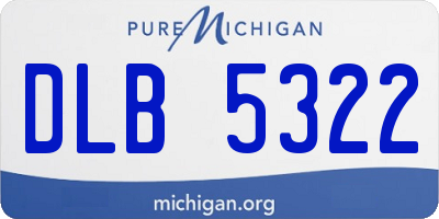MI license plate DLB5322