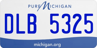 MI license plate DLB5325
