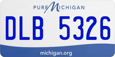 MI license plate DLB5326