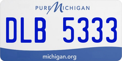 MI license plate DLB5333