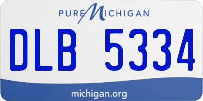MI license plate DLB5334