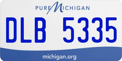 MI license plate DLB5335