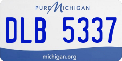 MI license plate DLB5337
