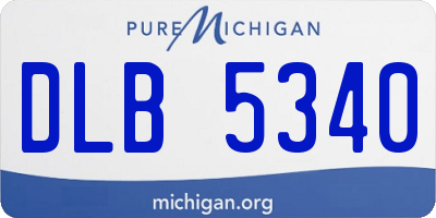MI license plate DLB5340