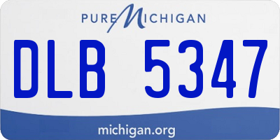 MI license plate DLB5347