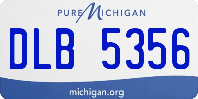 MI license plate DLB5356