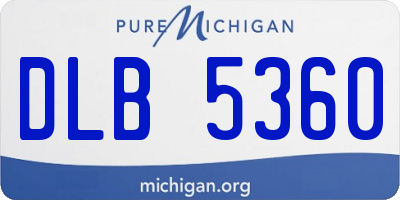MI license plate DLB5360
