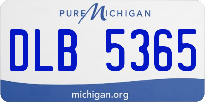 MI license plate DLB5365