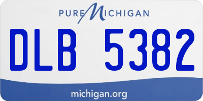 MI license plate DLB5382