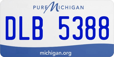 MI license plate DLB5388