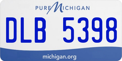 MI license plate DLB5398