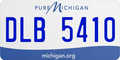 MI license plate DLB5410