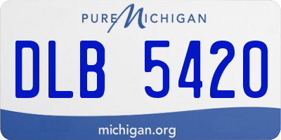 MI license plate DLB5420