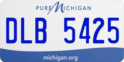 MI license plate DLB5425