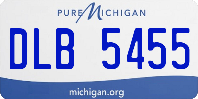 MI license plate DLB5455