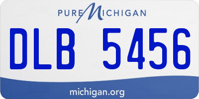 MI license plate DLB5456