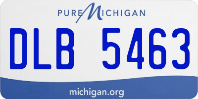 MI license plate DLB5463