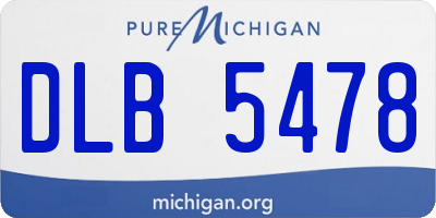 MI license plate DLB5478