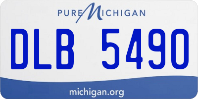 MI license plate DLB5490
