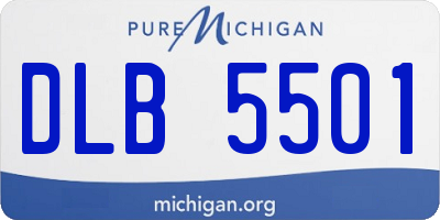 MI license plate DLB5501