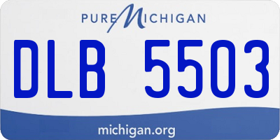 MI license plate DLB5503