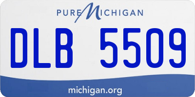 MI license plate DLB5509