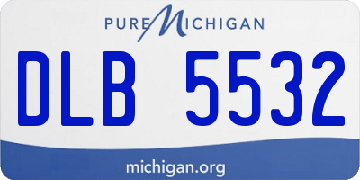 MI license plate DLB5532