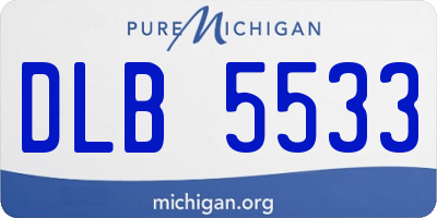 MI license plate DLB5533