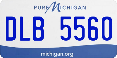 MI license plate DLB5560