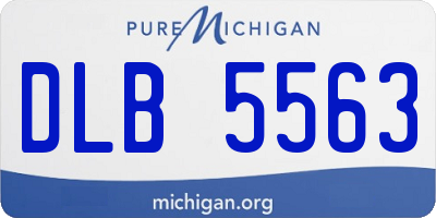 MI license plate DLB5563