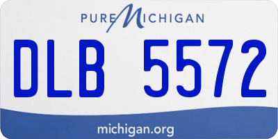 MI license plate DLB5572