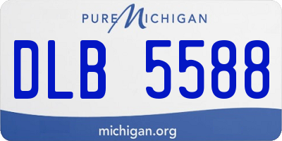 MI license plate DLB5588