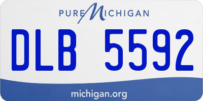 MI license plate DLB5592