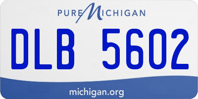 MI license plate DLB5602