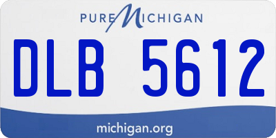 MI license plate DLB5612