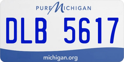 MI license plate DLB5617