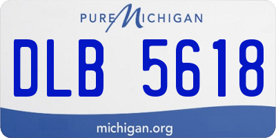 MI license plate DLB5618