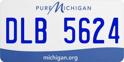 MI license plate DLB5624