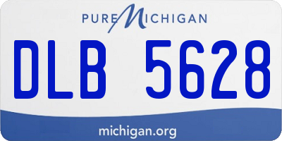 MI license plate DLB5628