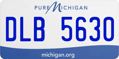 MI license plate DLB5630