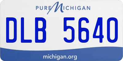 MI license plate DLB5640