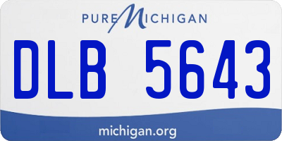 MI license plate DLB5643