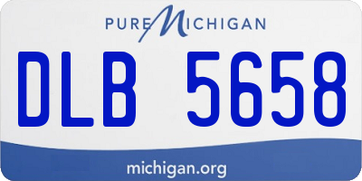 MI license plate DLB5658