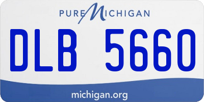 MI license plate DLB5660
