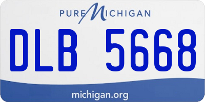 MI license plate DLB5668