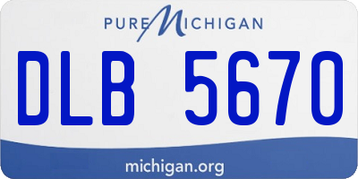MI license plate DLB5670