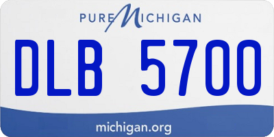 MI license plate DLB5700