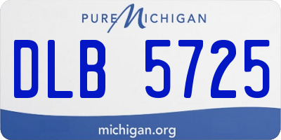 MI license plate DLB5725