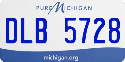 MI license plate DLB5728